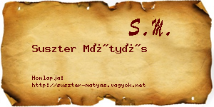 Suszter Mátyás névjegykártya