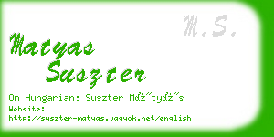 matyas suszter business card